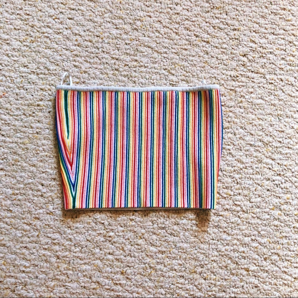 rainbow cropped tube top